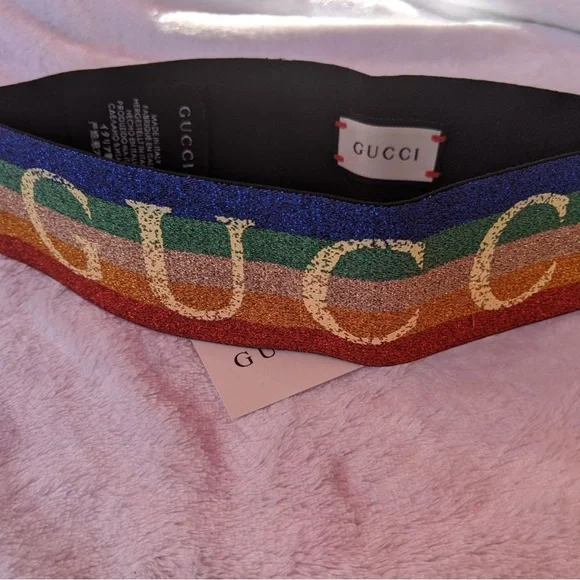 Gucci Multicolor Glitter Logo Headband Gucci GG Canvas crystal-embellished headband Gucci main image 3